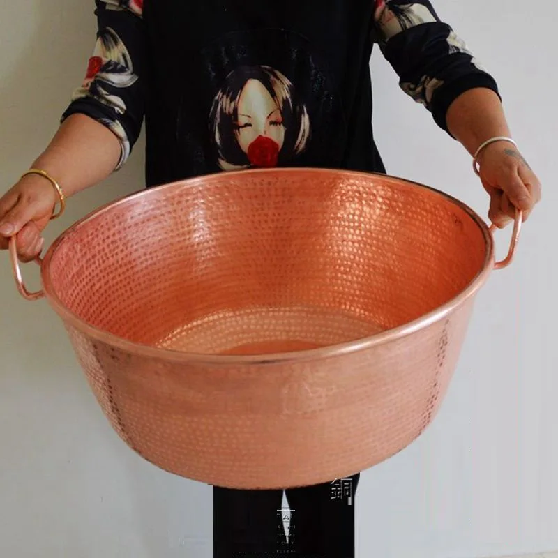 

Handmade Pure Copper Pot Thick Soup Pot with Handle Tableware High-quality