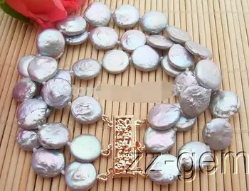 

3Strds 12MM Grey Pearl Bracelet