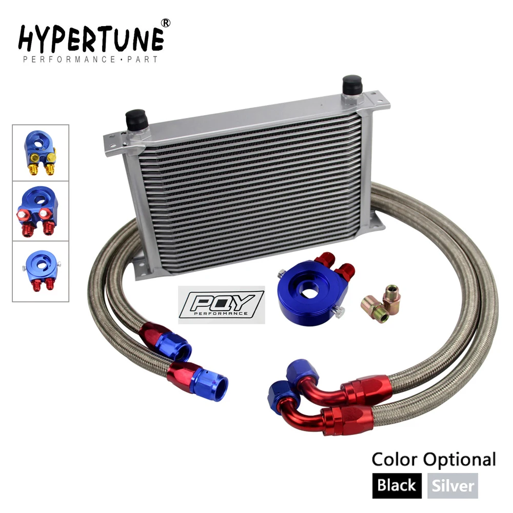 Oil Filter Relocation Kit 7 Fixed Engine Cooling Fan Universal 25 ROW AN10 Aluminum Engine Transmission Oil Cooler Kit 
