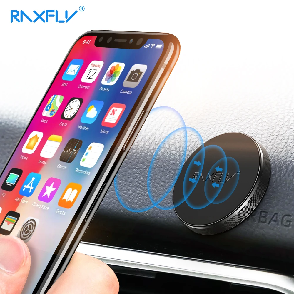 RAXFLY Сильный магнитный автомобильный держатель для телефона iPhone алюминиевый