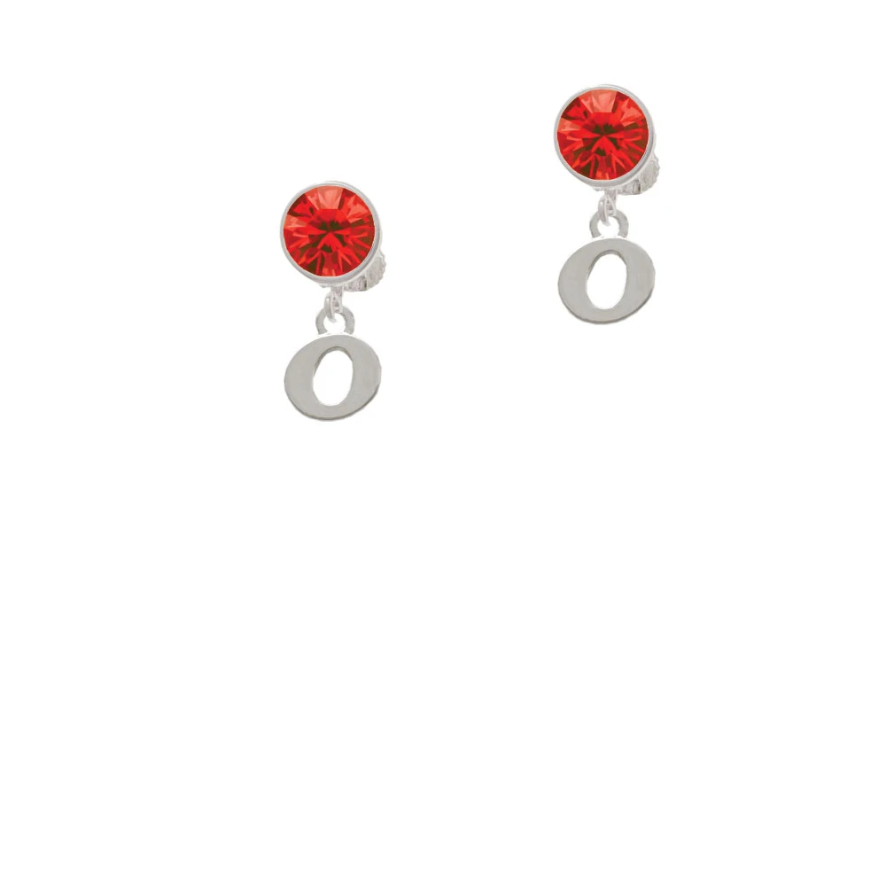 Small Initial - O - Crystal Clip On Earrings (4)