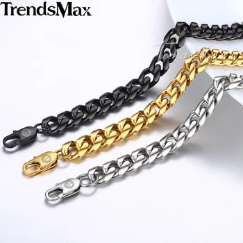 

18-36" Men's Stainless Steel Cuban Link Chain Necklace Long Necklace Gifts for Men Hip Hop Wholesale Dropshipping Jewelry KNM156