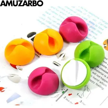 

6pcs Simple and practical Round Clip Telephone Cable Winder Desktop wire fixer USB Charger Fixer Support Collation Management