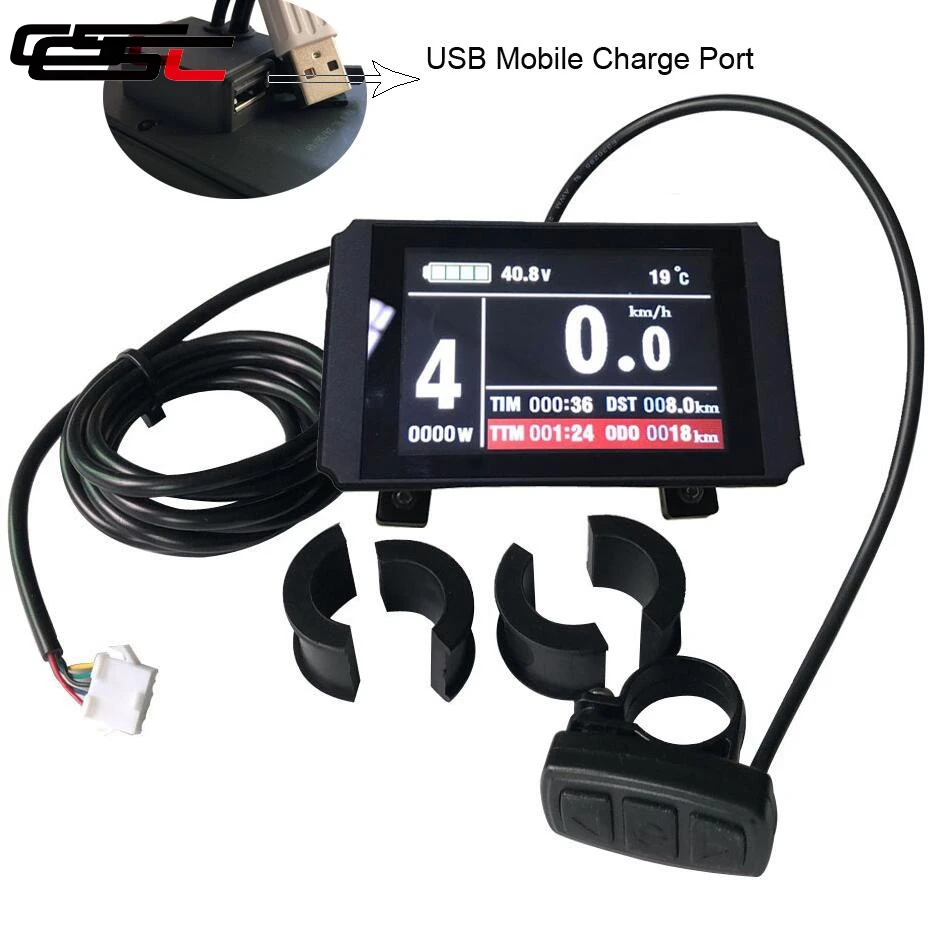

ebike 24V 36V 48V Display Regeneration Function KT LCD8H Control Panel anti-Charge Electric Bicycle controller Waterproof option