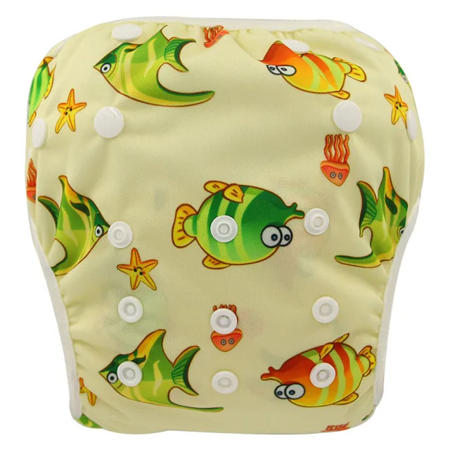 Ohbabyka/брендовые регулируемые тканевые подгузники, детские моющиеся многоразовые подгузники для плавания, подгузники с принтом животных для мальчиков и девочек, 3-15GK - Цвет: YK68
