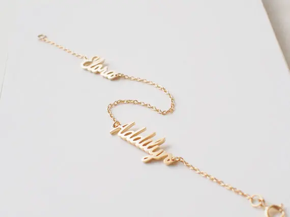 Изготовленные на заказ браслеты для женщин двойной браслет с именем на заказ персонализированные семья ювелирные подарки на Рождество и день рождения подарок