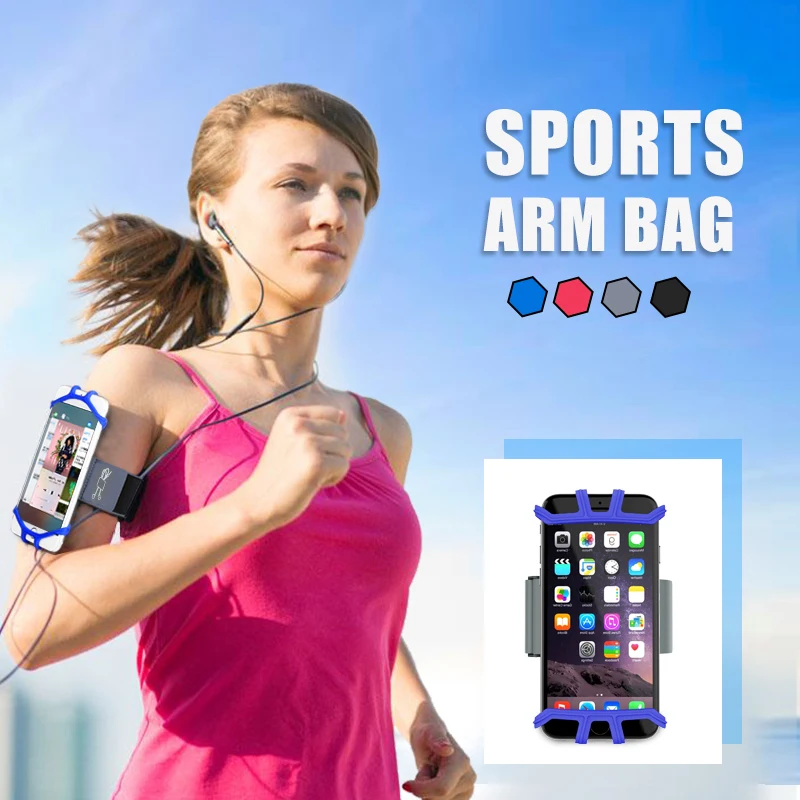 Нарукавная Сумка для бега, спортивный силиконовый ремешок, держатель для телефона для упражнений, тренажерного зала, велоспорта, бега, фитнеса, мобильного телефона, спортивная сумка+ держатель для ключей