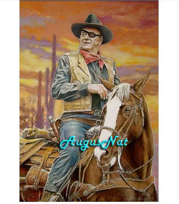 actor diamond painting kits cowboy man wall art john wayne crystal