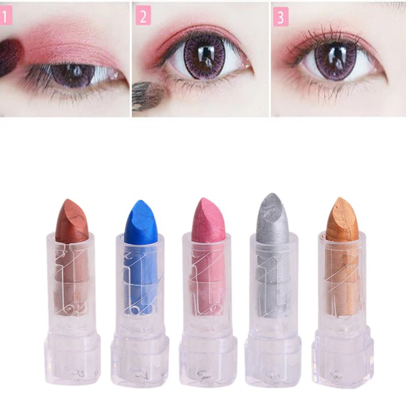 

New Fashion Glitter Eye Shadow Eyeliner Pen Cosmetics Hot Sale Lip Stick Shape Beauty Highlighter Eyeshadow Pencil Cosmetic
