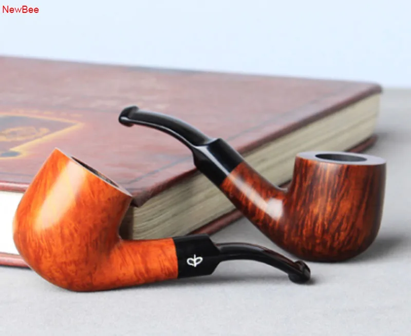 4 newbee small size briar wood tobacco pipe with 3 mm metal filter good quality smoking pipe for beginner smoker