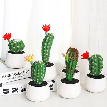 

1pc DIY Mini Artificial Succulent Plants Green Artificial Fake Cactus Plant Pot for Office Hotel Garden Home Floral Decoration