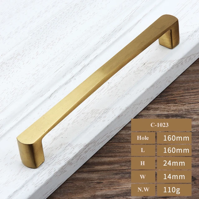 Satin brass kitchen handles and Knobs Cupboard Pulls Drawer