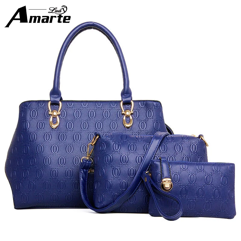 3pcs font b set b font new women shoulder bag famous designer luxury brands women bag