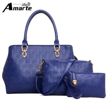 3 unids/set nuevo bolso famoso diseñador de marcas de lujo las mujeres bolsa de hombro de las mujeres fijó buena calidad medio bolso de las mujeres fijó 2016