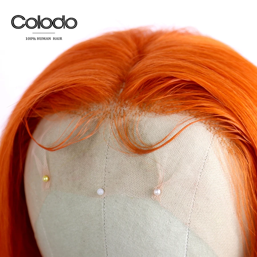 4/613 блонд Боб кружевные передние парики предварительно выщипанные Remy бразильские волосы с детскими волосами Колокольчик желтый цвет короткие человеческие волосы парик Оранжевый