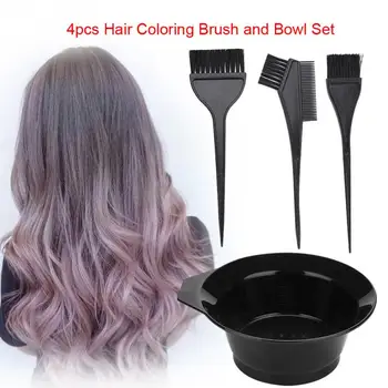 

4pcs/Set Hair Dye set Hair Coloring Brush and Bowl Set Professional Hair Salon Dyeing Perming Hairdressing Tool Hair Dye Kits
