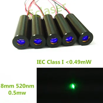 

IEC Class I 0.5mw 8mm Low operating temperature 520nm Green Dot Laser Diode Module Industrial Grade APC Driver