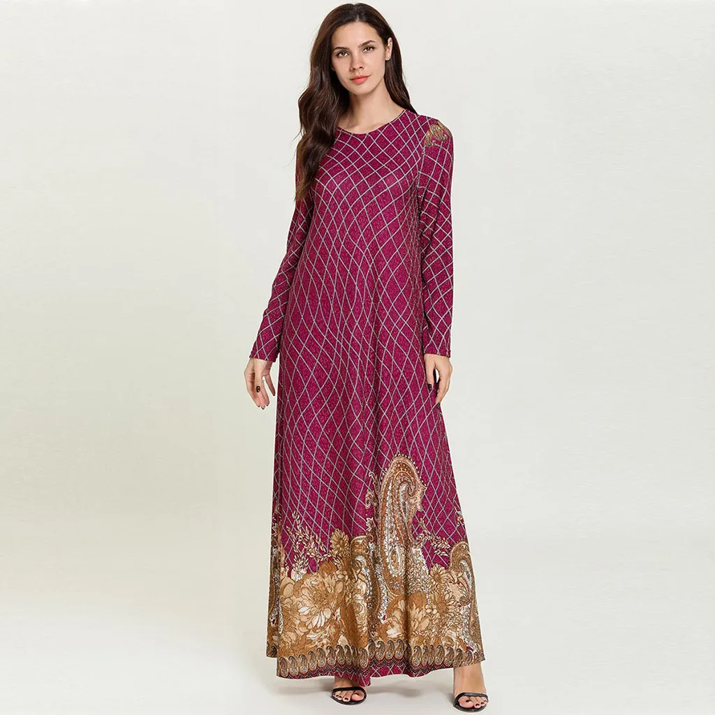 Женское трикотажное платье хиджаб мусульманское с вышивкой 2019|Мусульманская