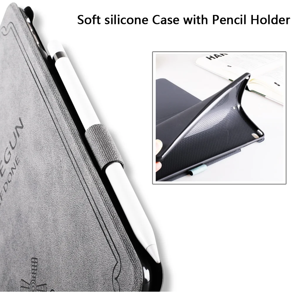 Для нового iPad 9,7 дюймов Air 1 2, автоматический смарт-чехол с рисунком оленя из искусственной кожи Мягкий силиконовый чехол с держателем карандаша
