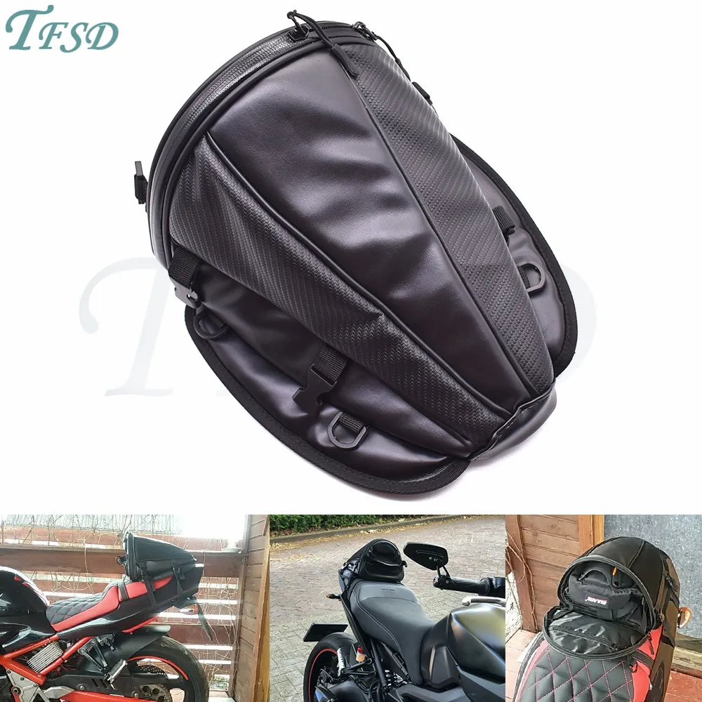 

new carbon fiber color motorcycle tail bag motorcycle seat backpack saddle bag custom travel handbag For BMW F800S F800ST F800R