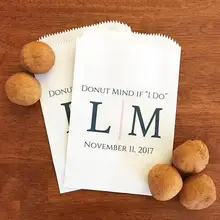 Изготовленный На Заказ текстовый пончик, если я предпочитаю Свадебные буфет, обработайте лепесток бумажный пакет для выпечки печенья