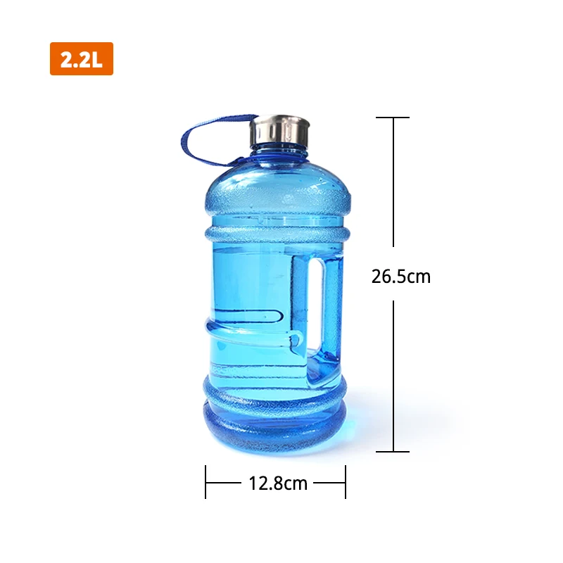 2.2L большой емкости бутылки для воды Спорт на открытом воздухе тренажерный зал Половина галлонов Фитнес Обучение Кемпинг бег тренировки