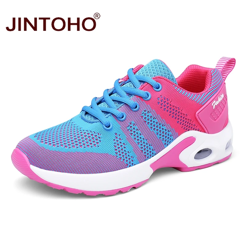 Бренд JINTOHO, женская спортивная обувь для бега, дышащие женские кроссовки, уличные спортивные кроссовки для женщин, женские кроссовки - Цвет: sky blue