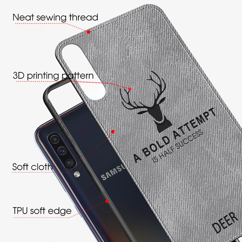 Fabric Cloth Phone Case For Samsung Galaxy A50 A30 A505 A305 Soft Silicone Frame Back Cover Deer Cases For Samsung A50 Case Fabric Cloth Phone Case For Samsung Galaxy A50 A30 A505 A305 Soft Silicone Frame Back Cover Deer Cases For Samsung A50 Case