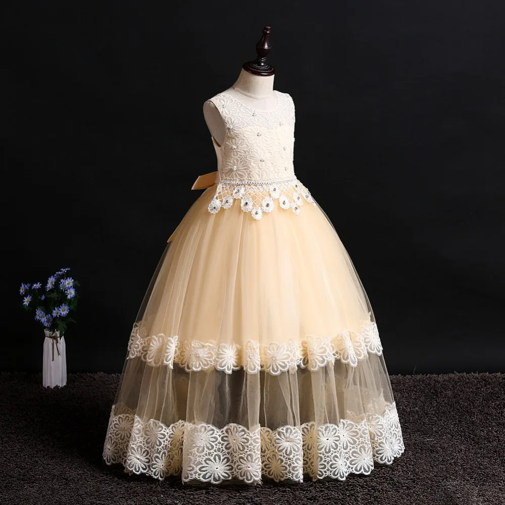Летнее платье для девочек детская одежда Вечерние платья принцессы для маленьких девочек Свадебные платья платье для выпускного вечера костюм для подростков от 4 до 14 лет