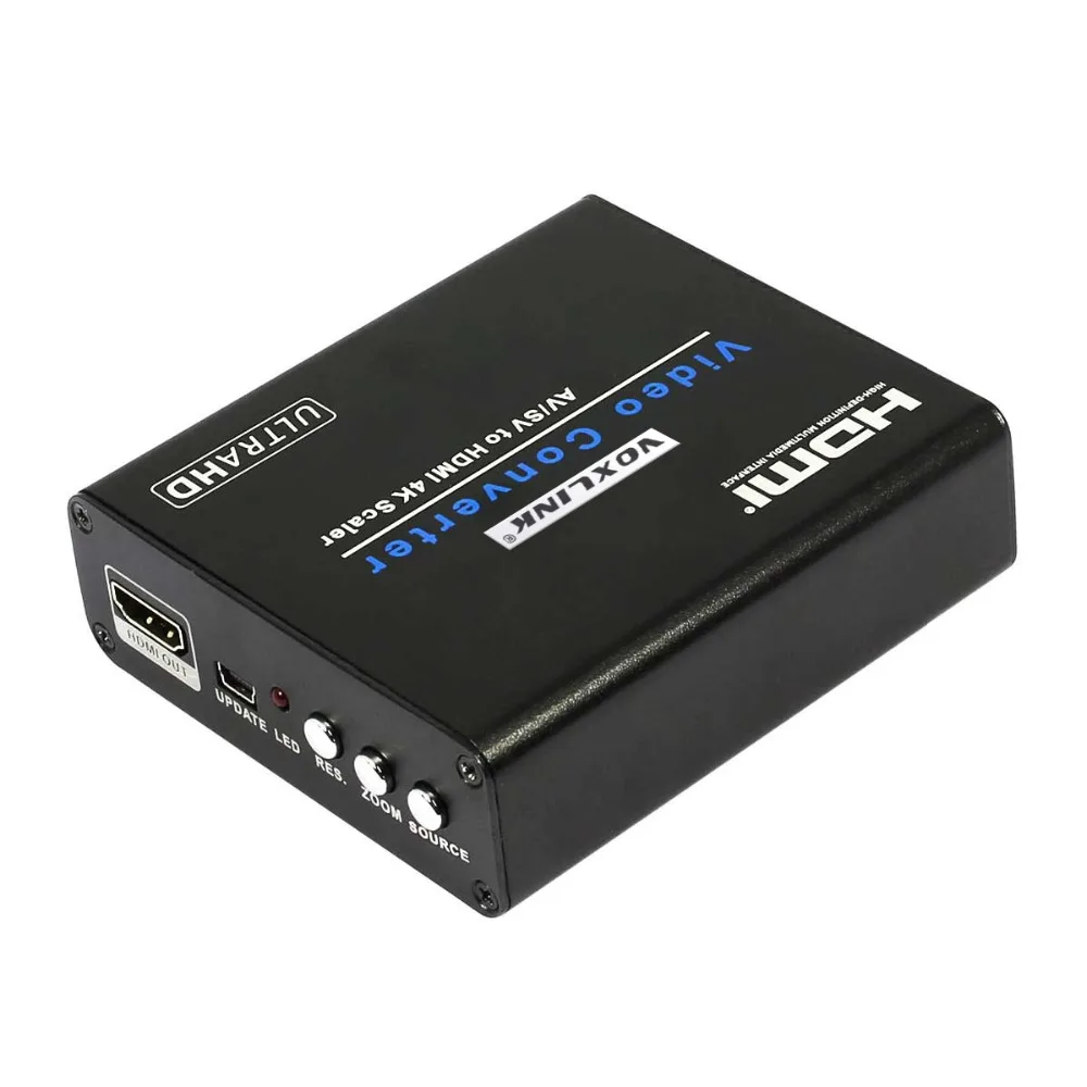 VOXLINK AV/SV к HDMI конвертер композитное видео/S video и стерео аудио 4 К x 2 60 Гц upscaler