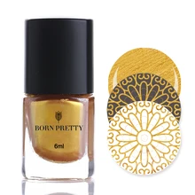 6 мл BORN PRETTY Gold стемпинг ногтей покрытие лак маникюрная Пластина Печать лак для нейл-арта штамповка лак