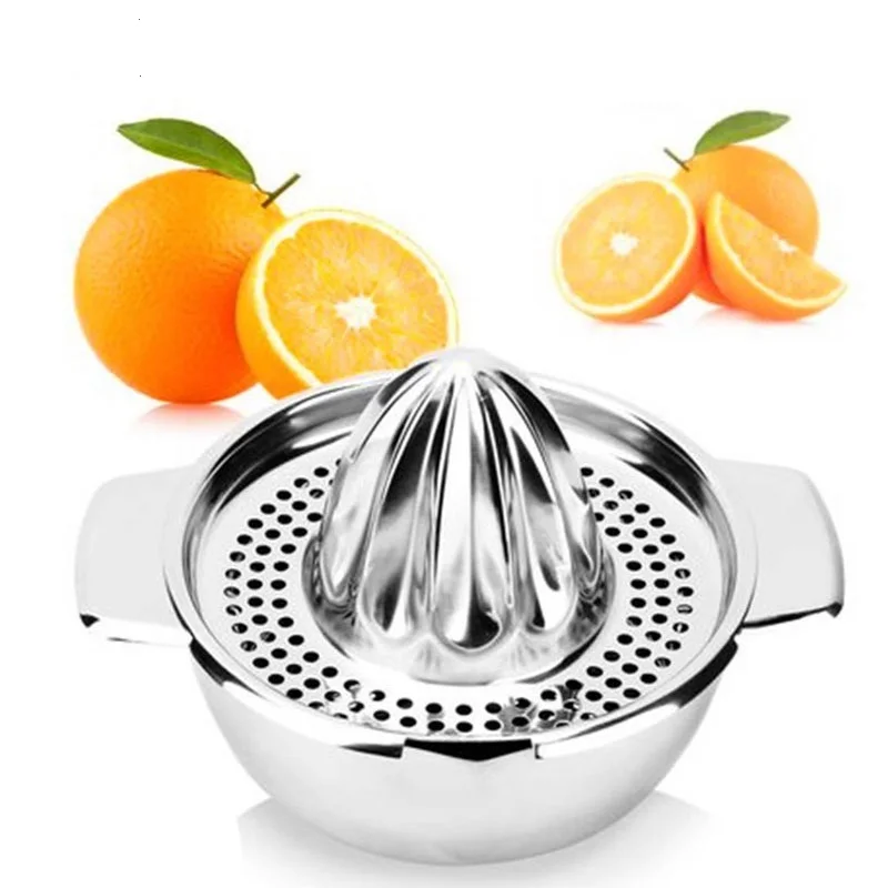 1Pcs Stainless Steel Lemon Juicer With Bowl Manual Juicer Fruit Orange