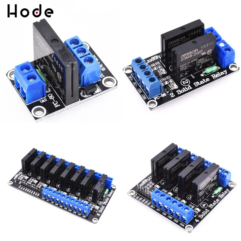 1/2/4/8 канальный твердотельное реле G3MB 202P DC AC PCB SSR в 5VDC Out 240V 2A для arduino|Реле| |