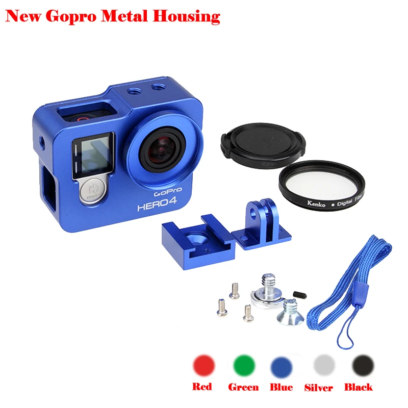 Go Pro Hero 4 3 Accessories Protective Aluminum Metal Case Cover Housing Shell Cage Lens Cover For Gopro 3 4 Hero4 Hero3 Gopro Hero 3 4 Case Hero 3case Gopro Hero 4 Aliexpress