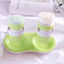 Уход за лицом артефакт независимая двойная ручка в форме розы двойная Очищающая щетка нейлон волос силиконовый для мойки щетка