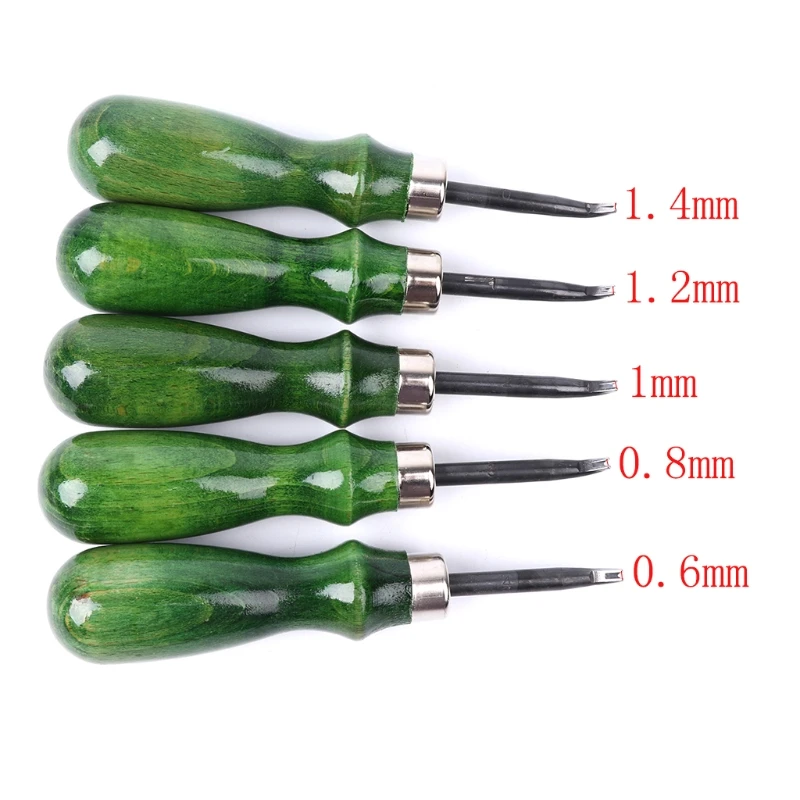 

1 Set Leather Edge Skiving Beveling Wooden Handle Craft DIY Cutting Tool Kit For DIY leather manual cutting edge