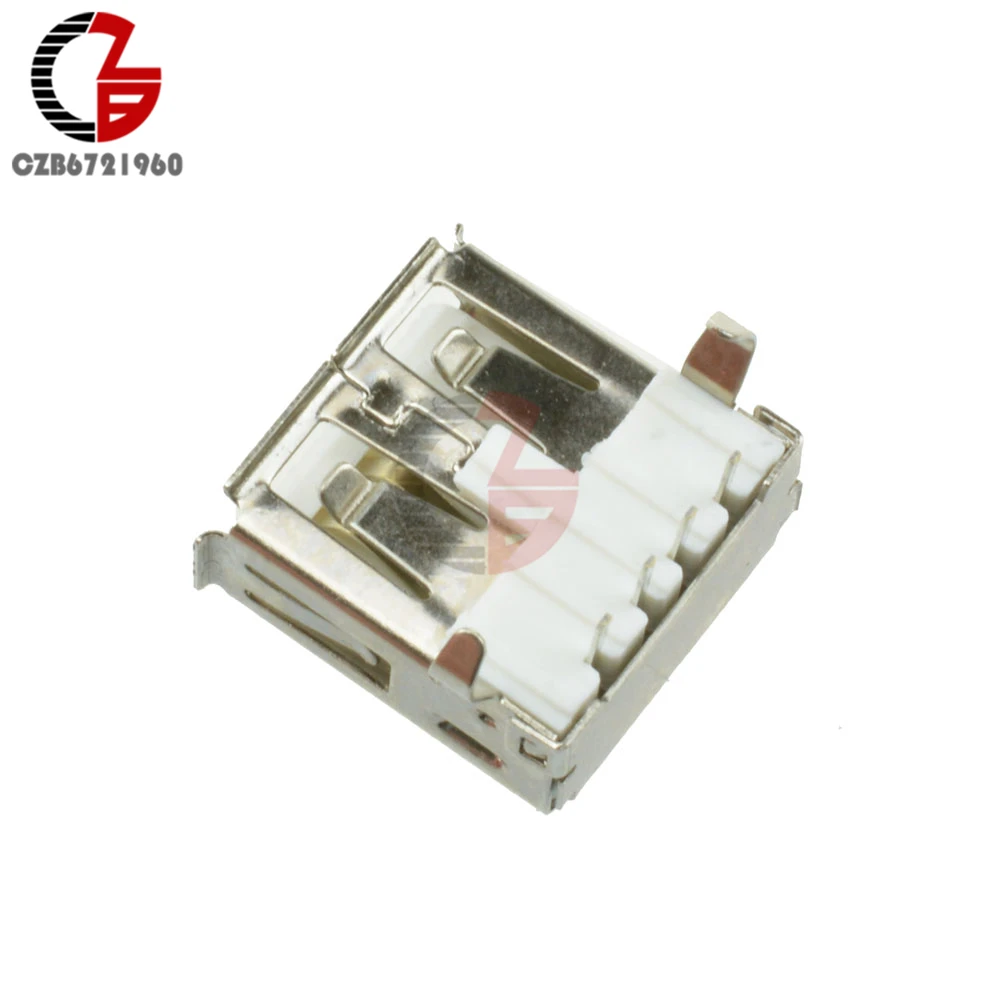 

10PCS USB Type A Female Socket A/F 90 degree Female Socket Connector