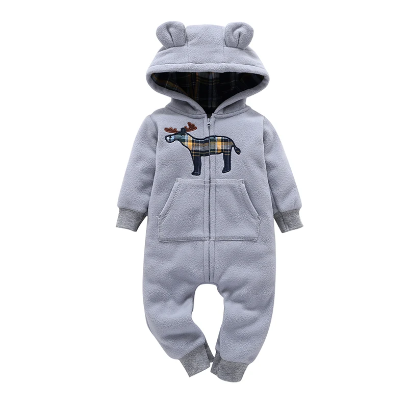 

2019 WINTER WARM NEW BORN BABY CLOTHES,Long sleeve hooded Fleece jumpsuit,Infant baby clothing,boy girl outwear rompers animals