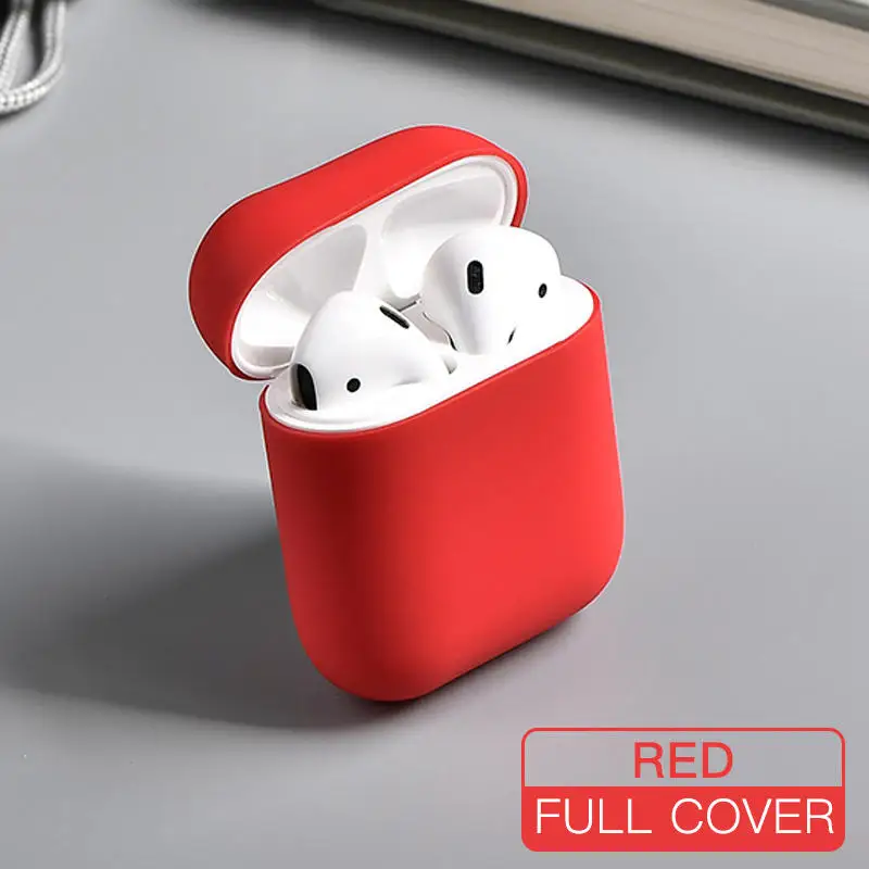 Оригинальные жидкие силиконовые чехлы для наушников для Apple AirPods 1 2 аксессуары Чехлы беспроводные Bluetooth Air Pods защита Earpods - Цвет: Red