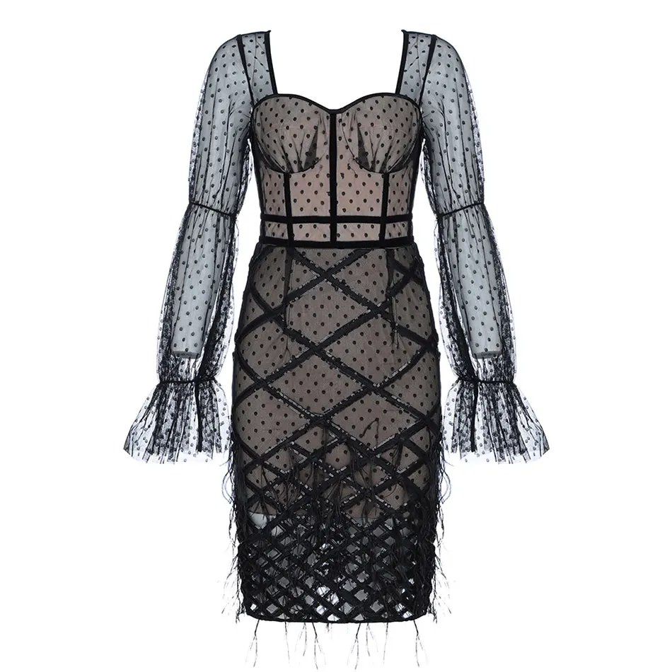 DressBird 2019 женское весеннее облегающее платье с длинным рукавом Vestidos сексуальный
