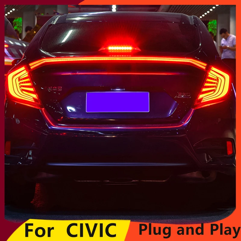 KOWELL автомобильный Стайлинг для HONDA CIVIC X 10th светодиодная сигнальная лампа задний фонарь светодиодные задние фары DRL+ стоп багажник свет автомобильные аксессуары