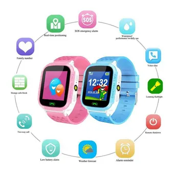 ホットttkkスマートウォッチ子供スポーツgpsスマート時計アンドロイド子供sosコールスマート腕時計カメラhd連絡腕時計ピンク