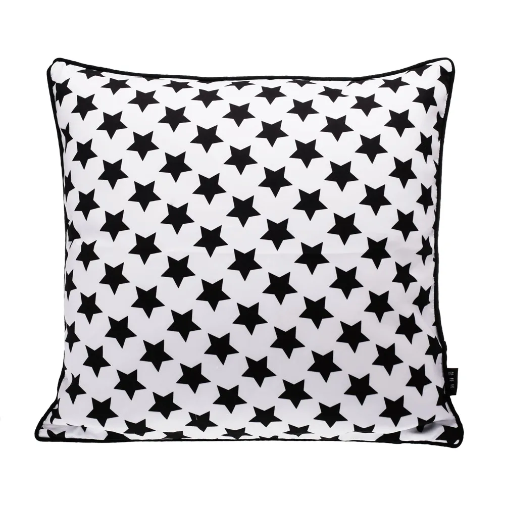 Monochrome Striped Cushion Black White Scandi Velvet Modern Sofa Cover 45cm 18" 