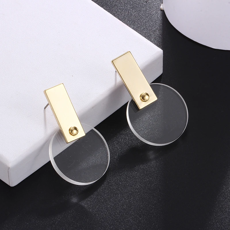 

New Arrival Big Earrings for Women Zinc Alloy Gold Tone Ladies Costume Jewelry Earrings Round Charm Drop Dangler Broncos Gift