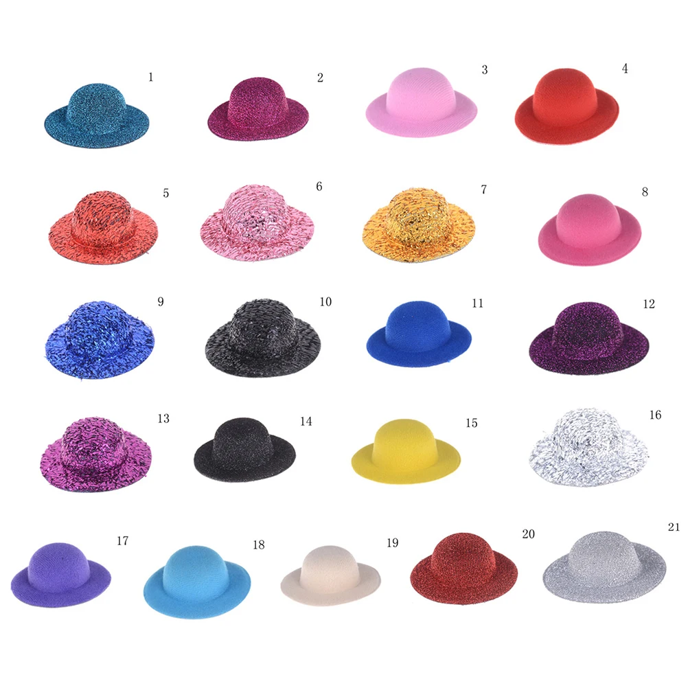 

1:12 Scale Bowler Hat Clothing Accessories Home Room Decoration Doll Accessories Dolls House Miniature 21Colors