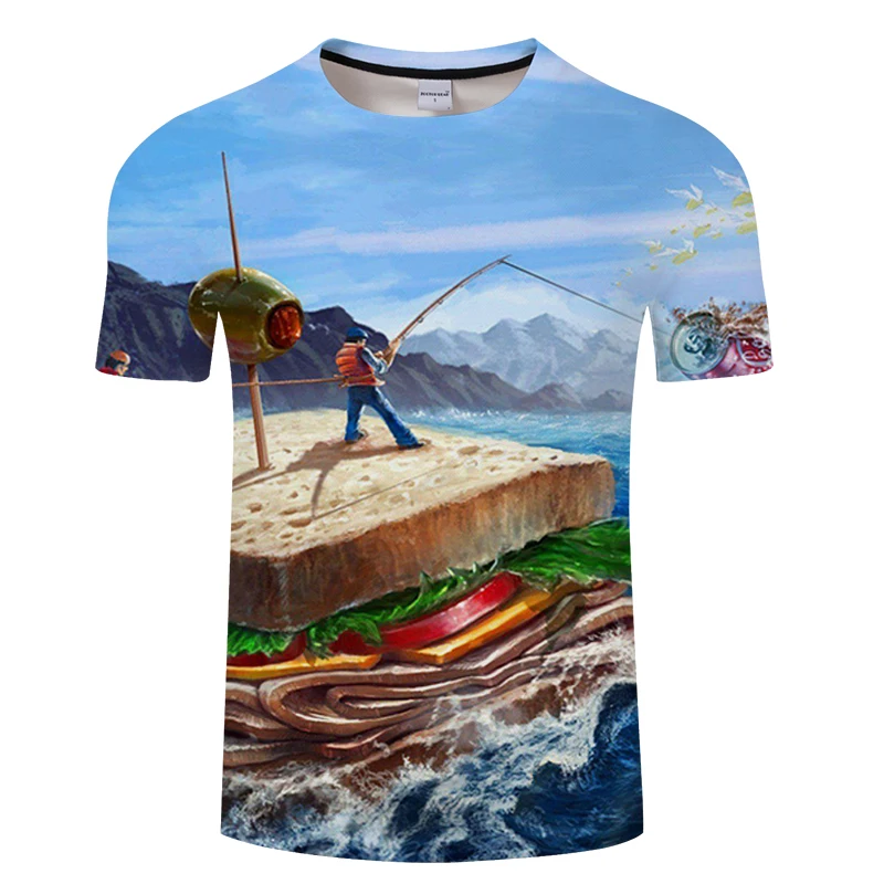 Забавная футболка с 3d принтом тропической рыбы, футболки для мужчин и женщин, футболка с коротким рукавом, топы, футболка в стиле хип-хоп, уличная одежда размера плюс, Повседневная S-6XL