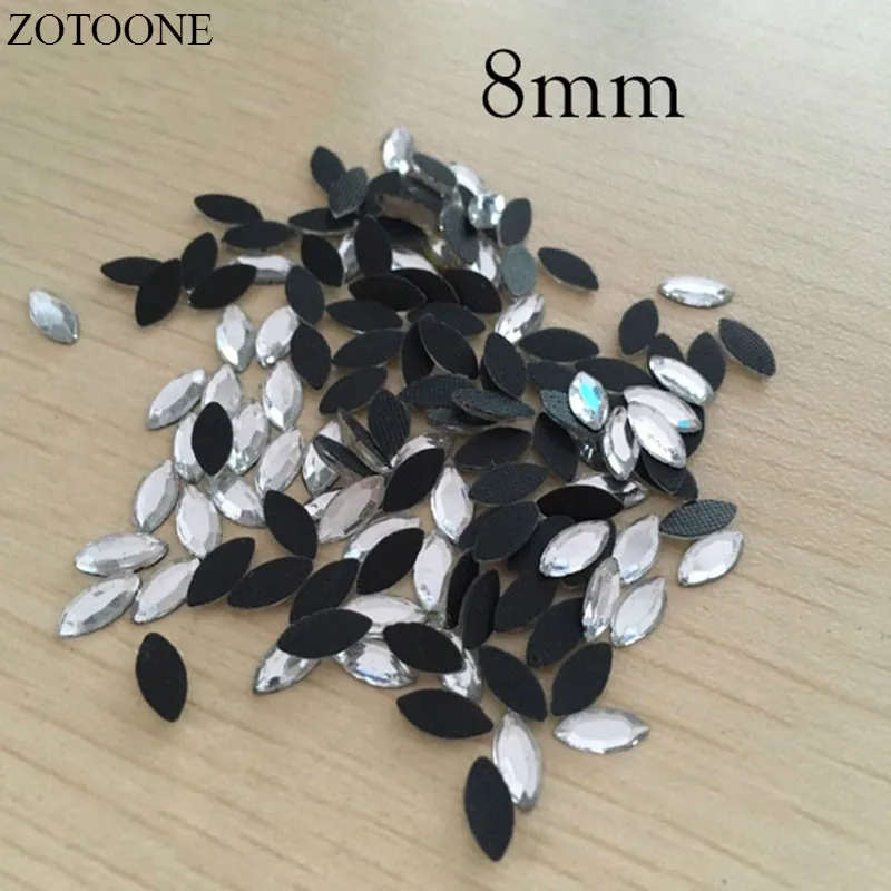 ZOTOONE 8 мм 50 шт Стразы в виде конского глаза стеклянные украшения для ногтей