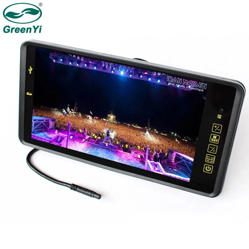 GreenYi " TFT lcd цветной 800*480 автомобильный монитор экран с дистанционной поддержкой 2CH видео вход MP5 USB SD карта для камеры заднего вида