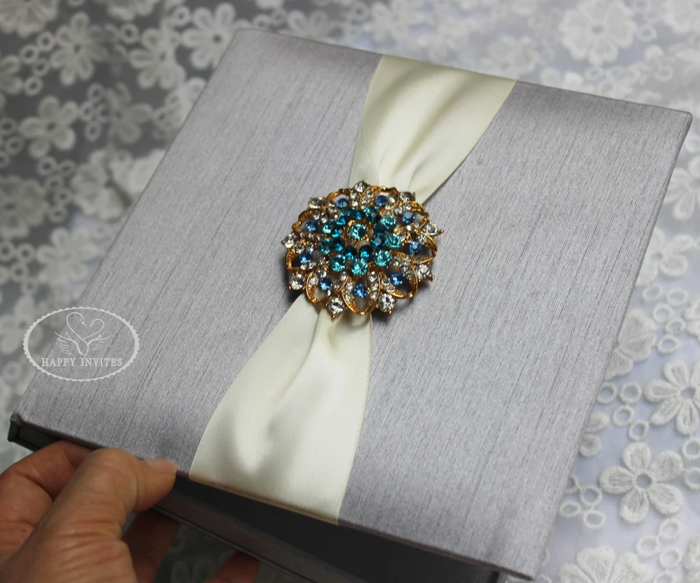 HI2019-11 Hot Sale Silver Silk Box with Brooch   More Colors Available