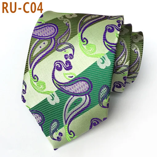 RU-C04 67 цветов, шелковый галстук для мужчин, жаккардовый, 8 см, Модный Цветочный галстук, деловой галстук для свадебной вечеринки, галстук, подарок для Него - Цвет: RU-C04